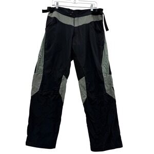 Race Face Cycling Pants Downhill Mens Size Large Black Green Pockets Belted